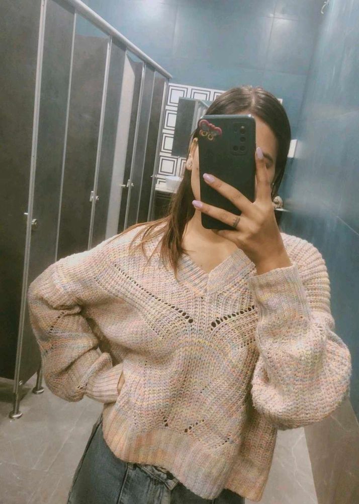 Cozy Knit V-Neck Pullover💐