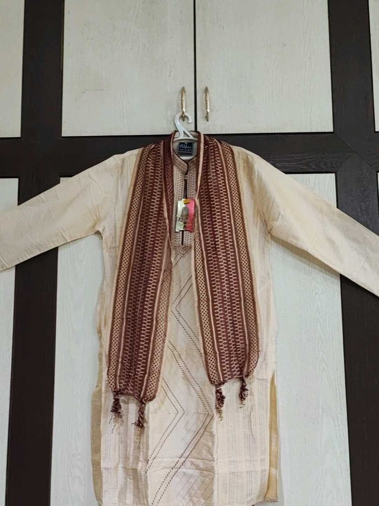 Elegant Men&#39;s Kurta Set &amp; Dupatta
