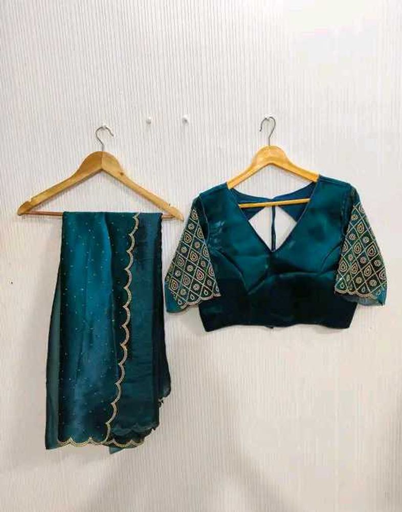 Saree With Stiched Blouse