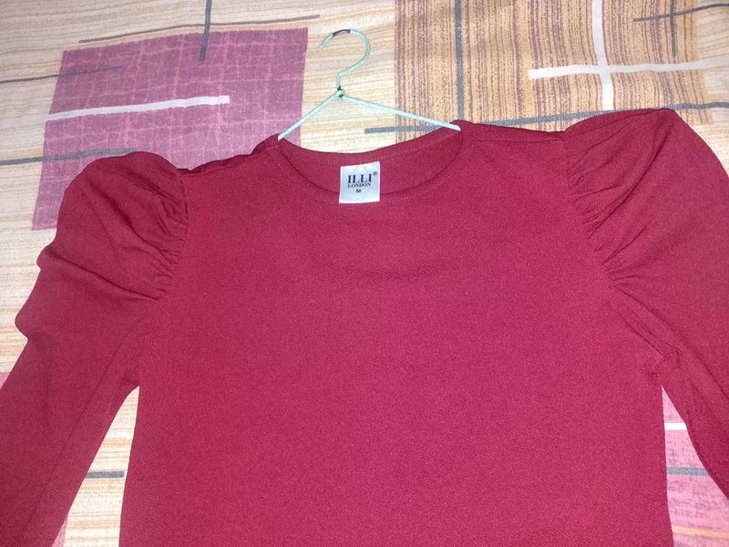 Burgundy Long Sleeve Top