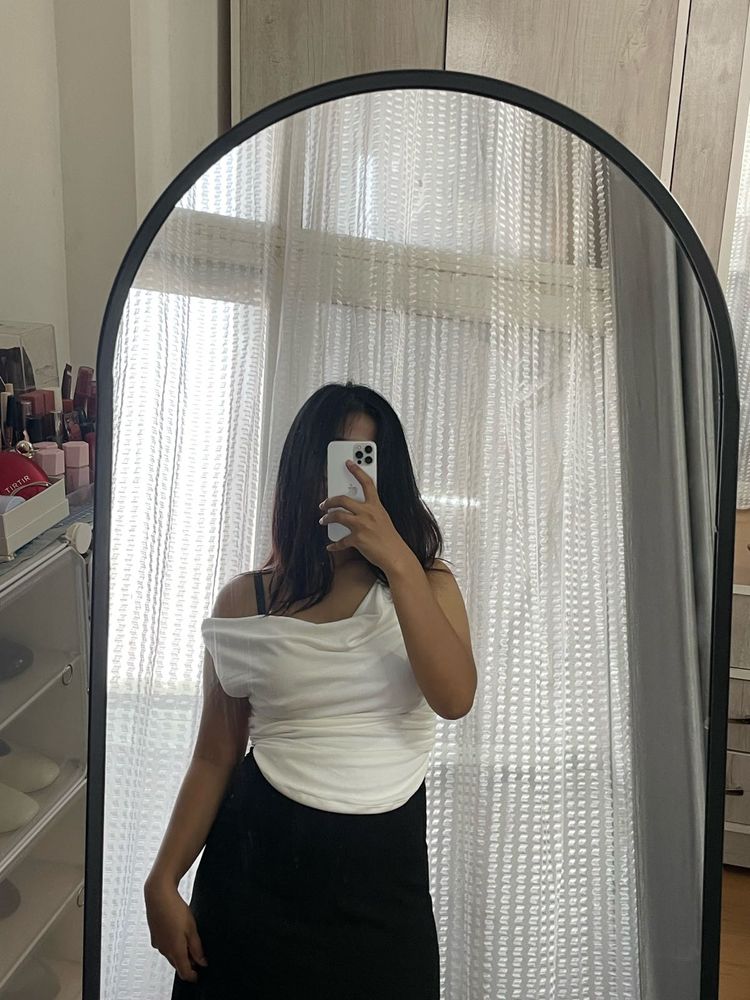 Chic Off-White Ruched Tube Top by UPTOWNE