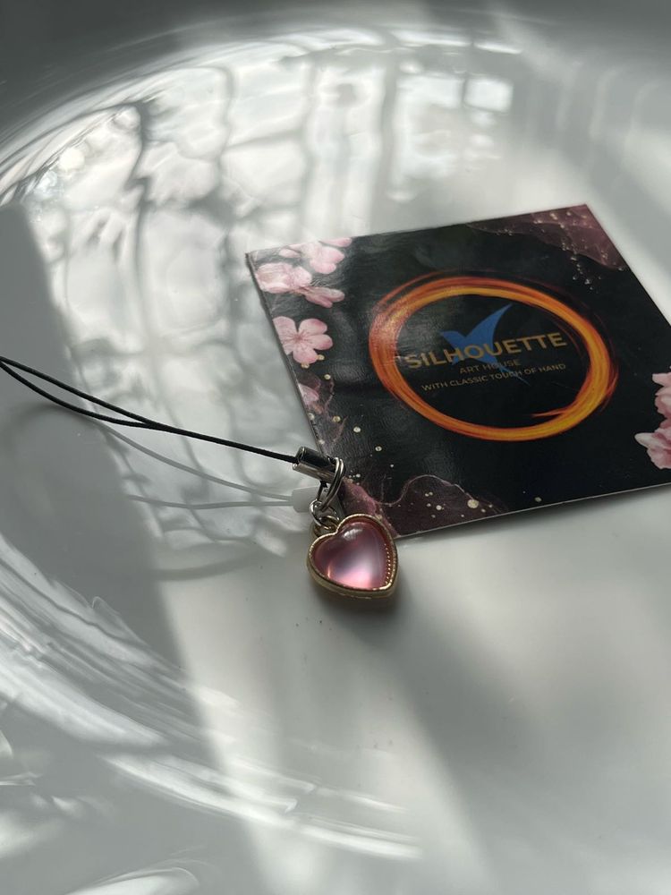 Pink Heart Phone Charm
