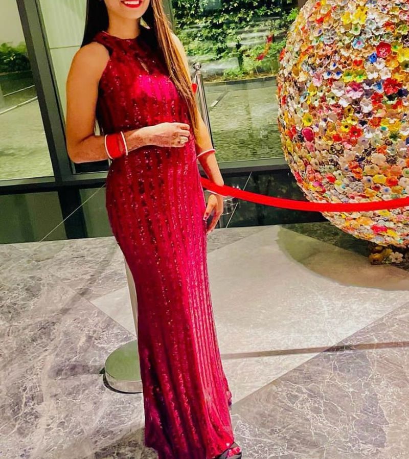 Fishcut Maroon Bodycorn Padded Dress