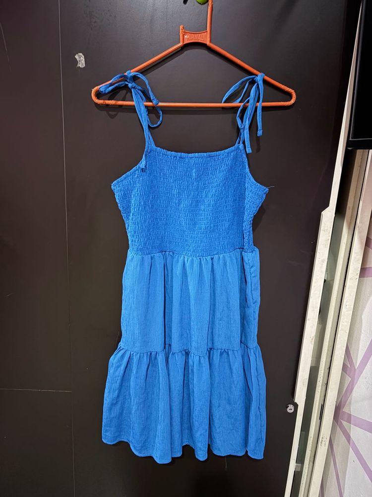 Blue Sundress with Tie Straps