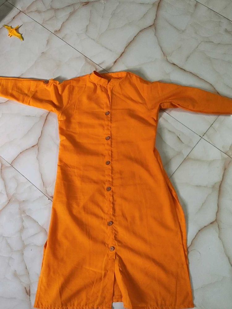 Mustard Button-Down Dress