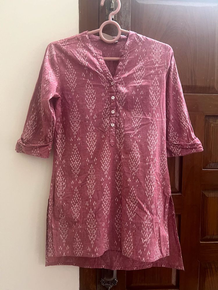 Pink Printed Kurta