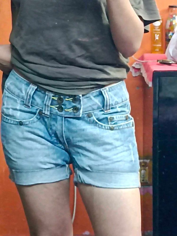 Light Blue Y2K Denim Shorts