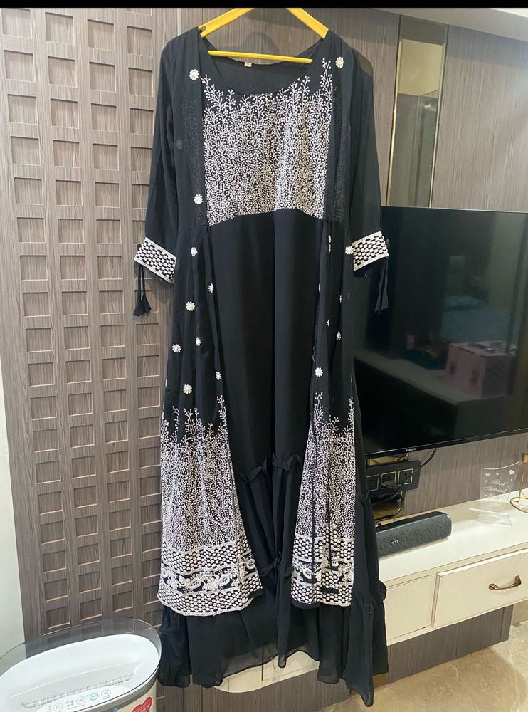 New Anarkali Frock With Attached Shrug