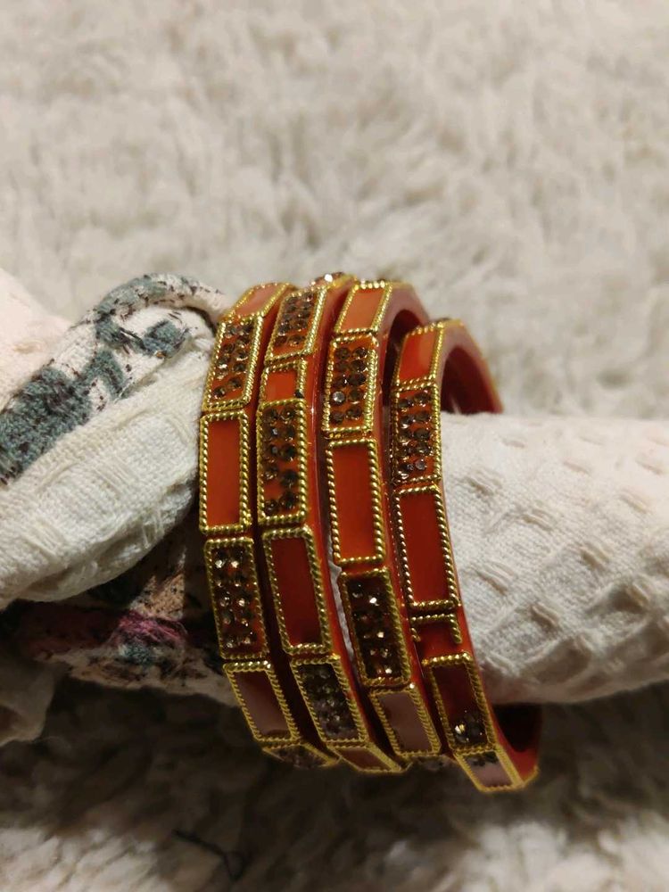 Orange Bangles Set