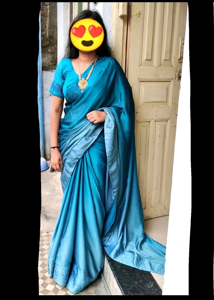 Sale✨Double Shaded Silk Saree With Blouse