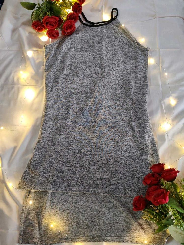 Gray Tank Dress Top