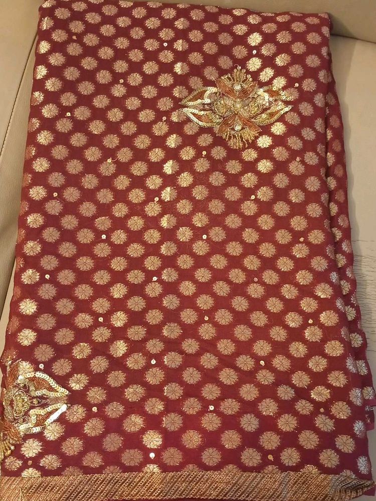 Elegant Maroon Saree