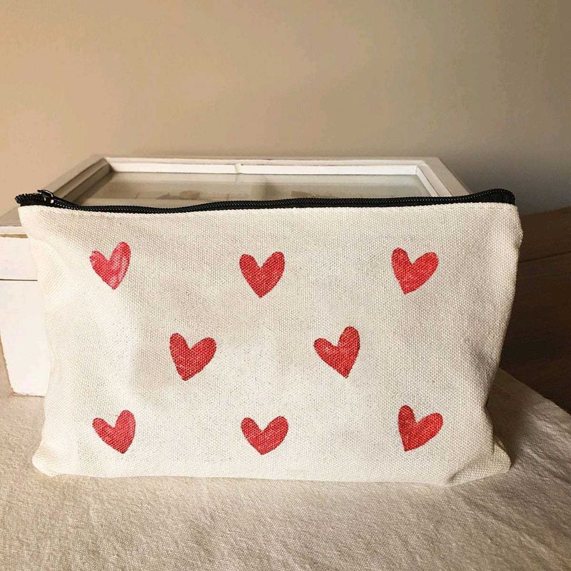 Heart Print Pouch