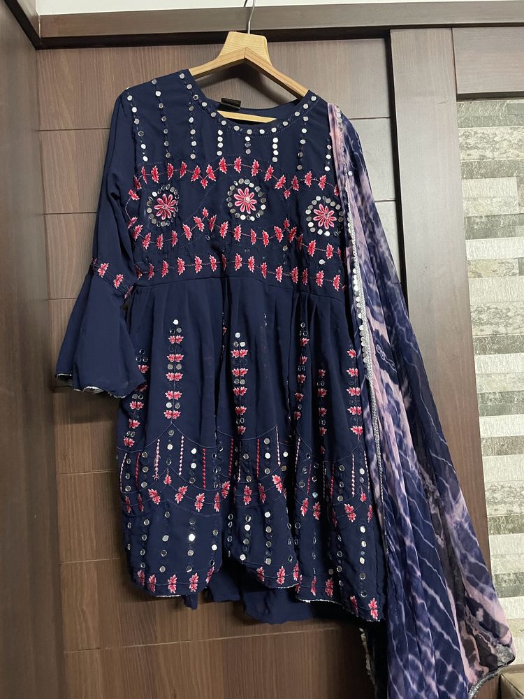 Beautiful Sharara With Orginal Mirror Work 💙🪞