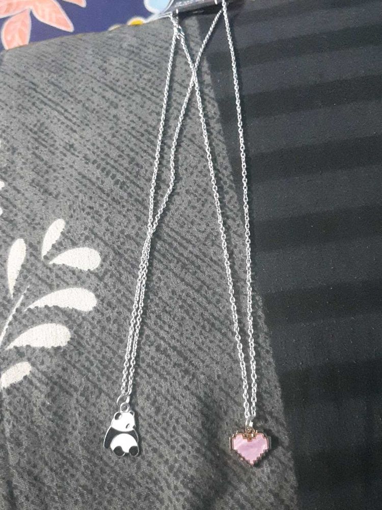 Necklace Set: Panda &amp; Heart