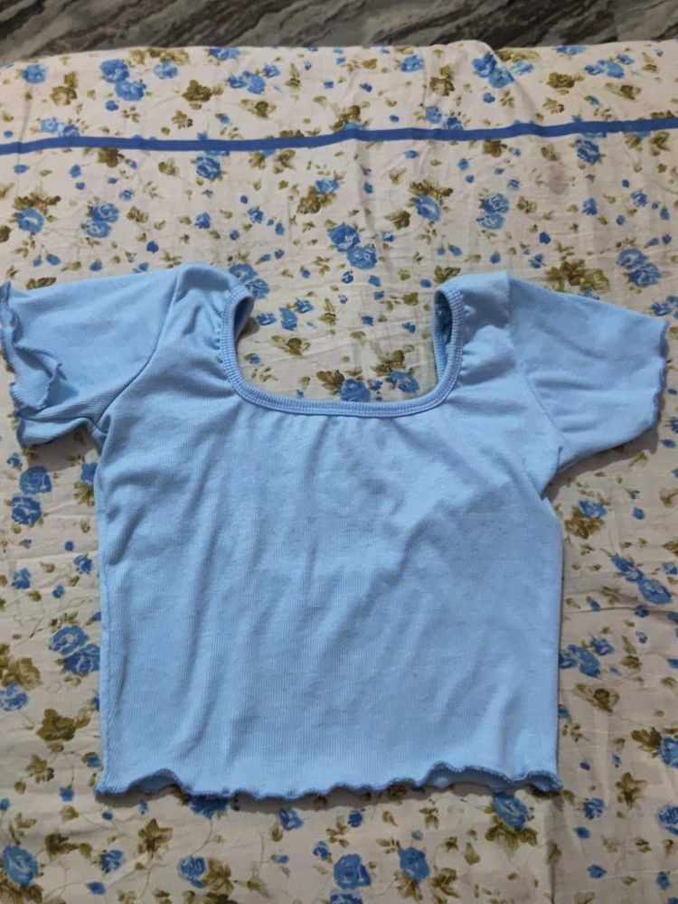 Light Blue Cropped Top