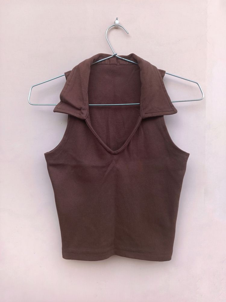 Brown ribbed top (UNUSED)
