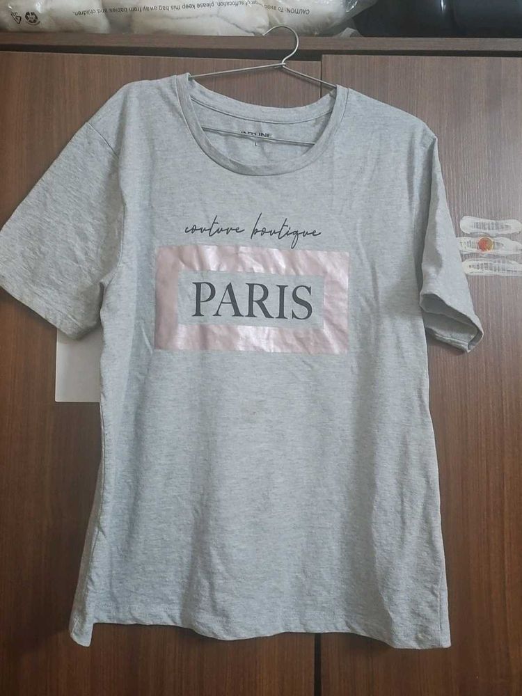 Grey Silver Cotton Tshirt