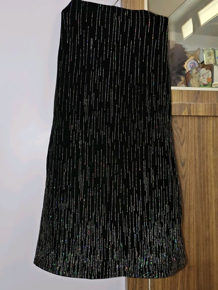 Black Velvet Party Wear Skirt