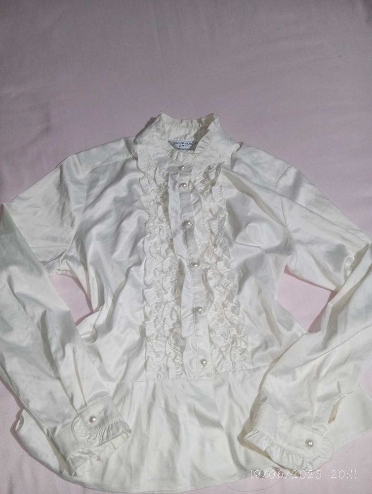 Victorian- Styled Ruffled Blouse