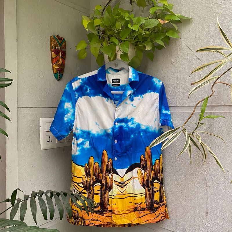 Yousta Beach Print Relaxed Shirt
