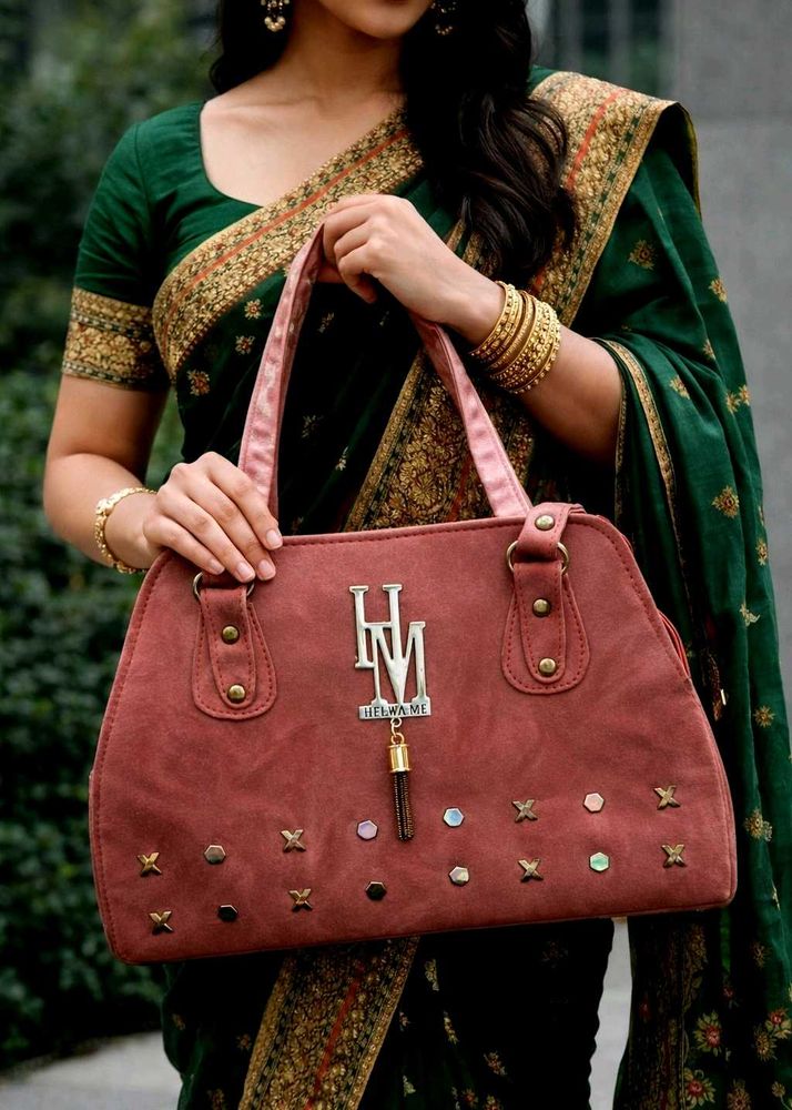 Stylish Rose Pink Colour Handbag 👜