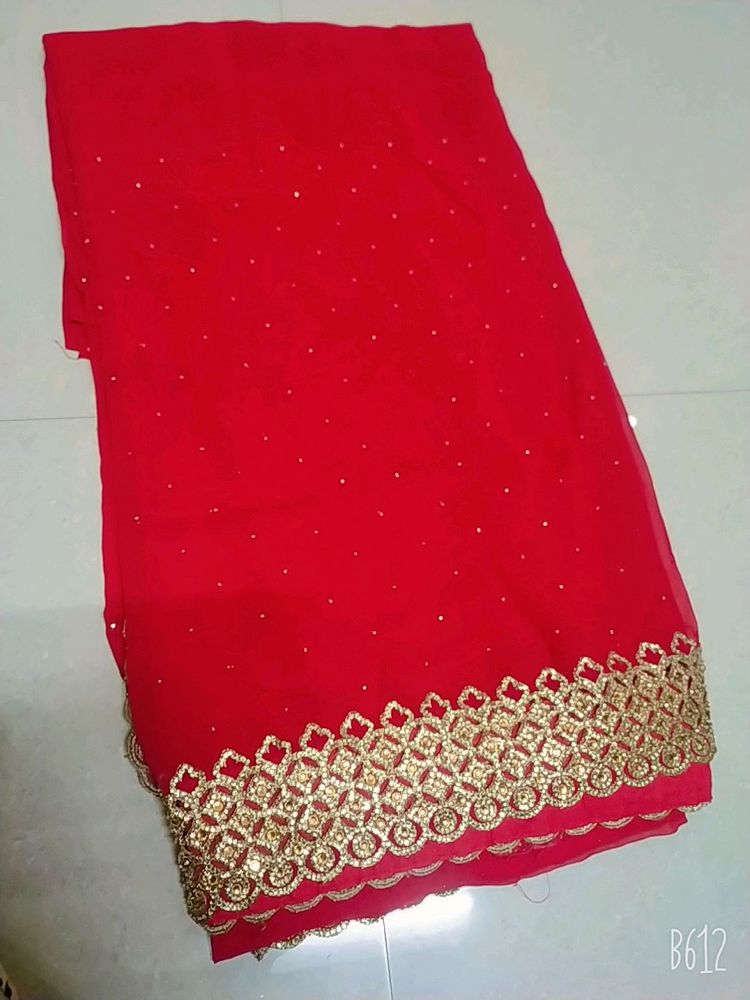 Red party wear saree ❤️