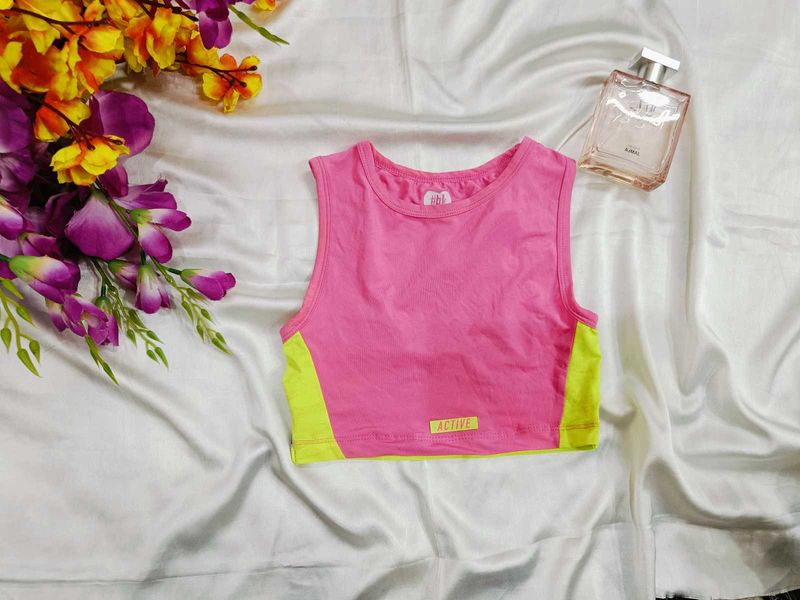 🇳🇿💫🎀Pink Active Crop Top