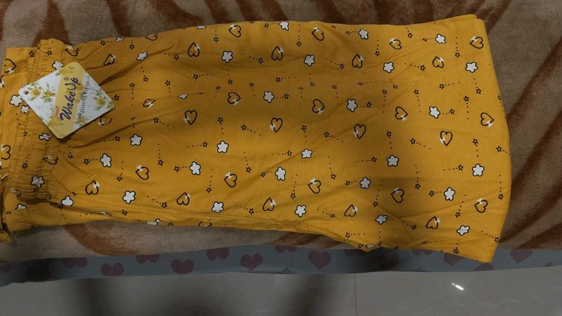 Yellow Heart Print Pajama Pants