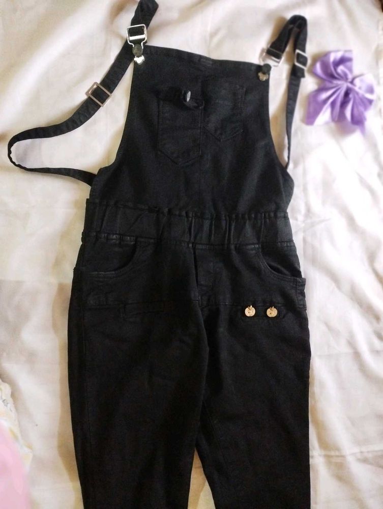 Black Dungaree For Girls..