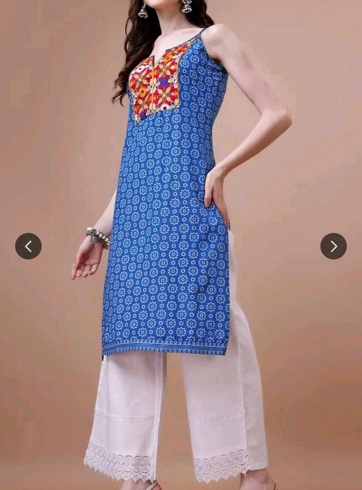 Blue cotton Kurta Set