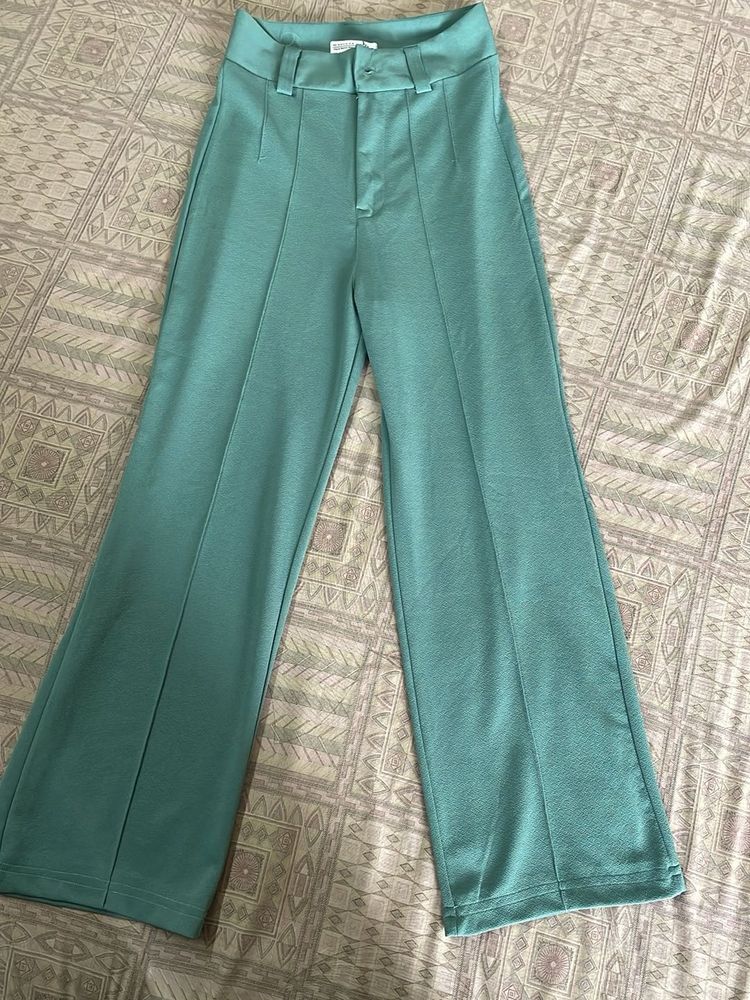 Beige High Waste Trouser