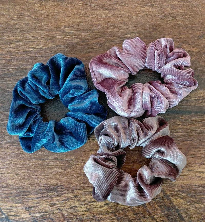 Velvet Scrunchie Trio
