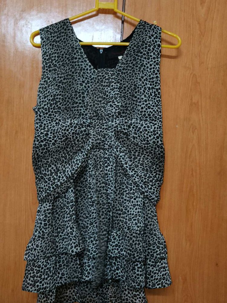 Leopard Print Ruffle Dress