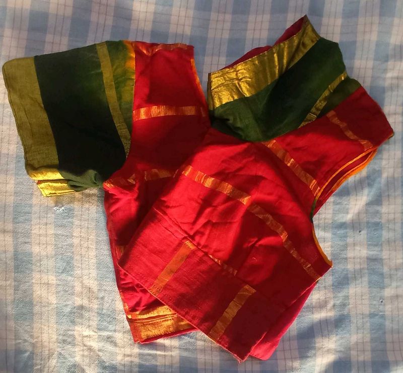 Ethnic Red &amp; Green Sungdi Cotton