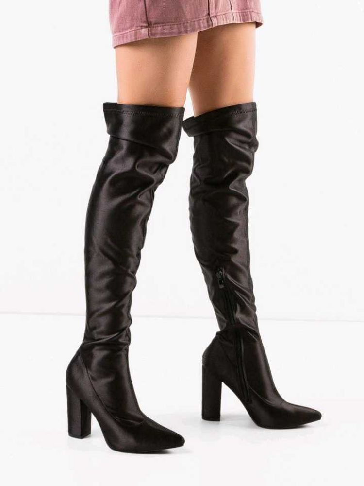 Black Thigh High Boots