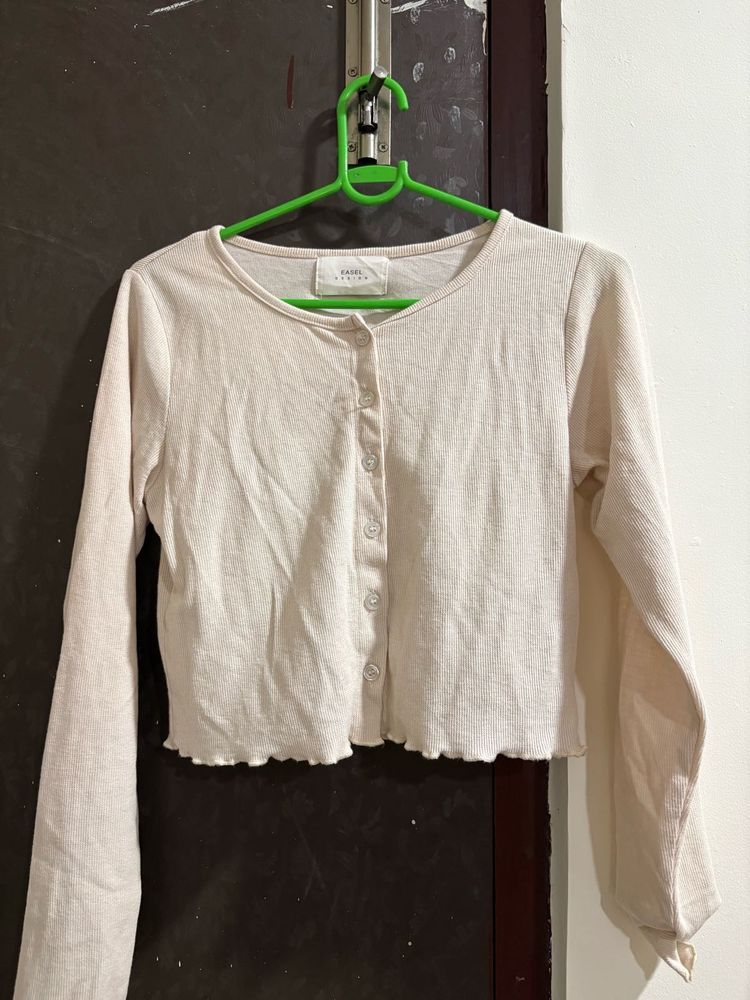 Ribbed Cropped Cardigan