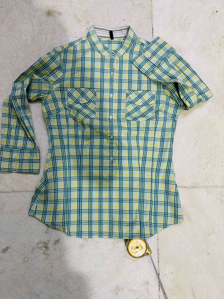 Plaid Button-Up Shirt