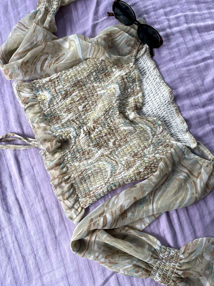 Sheer Vintage Off Shoulder