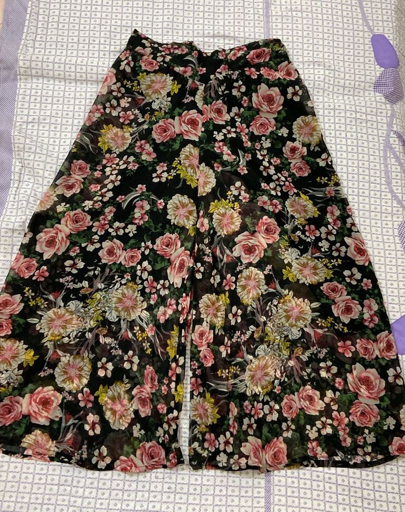 Floral Wide Leg Pants-plazzos