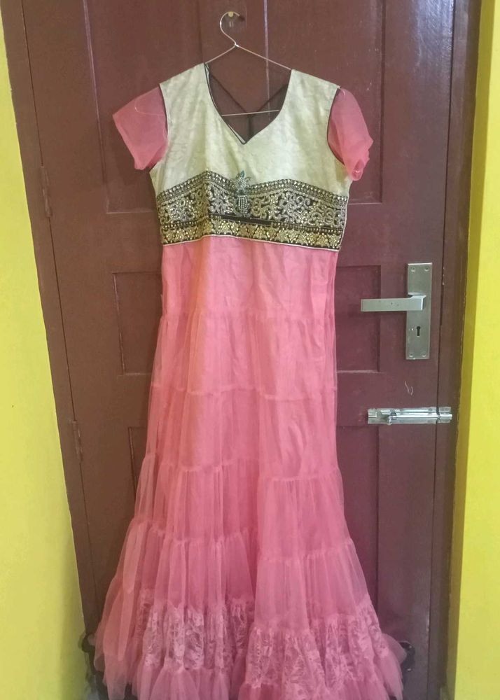 Elegant Pink Anarkali Dress