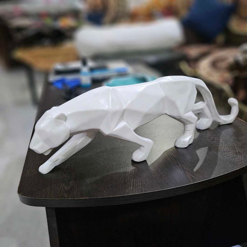 Modern Art Geometric Jaguar Figurine