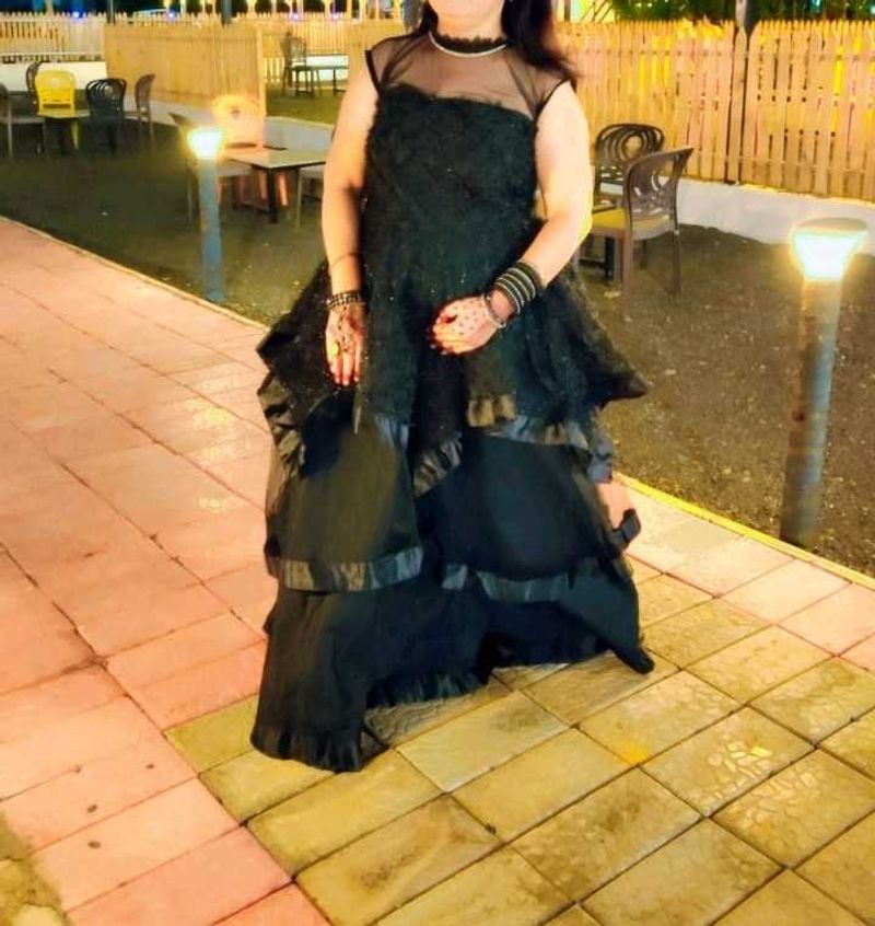 Party Wear .Bleck Princess Gown