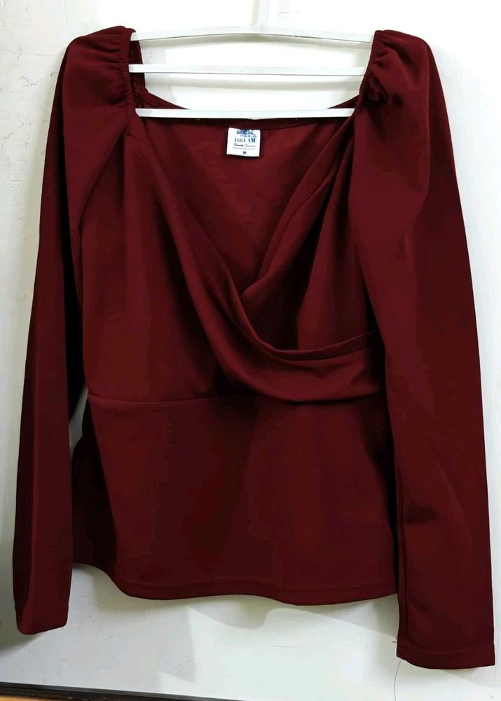 Burgundy Long Sleeve Top