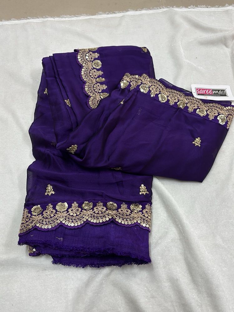 Purple Embellishedsaree