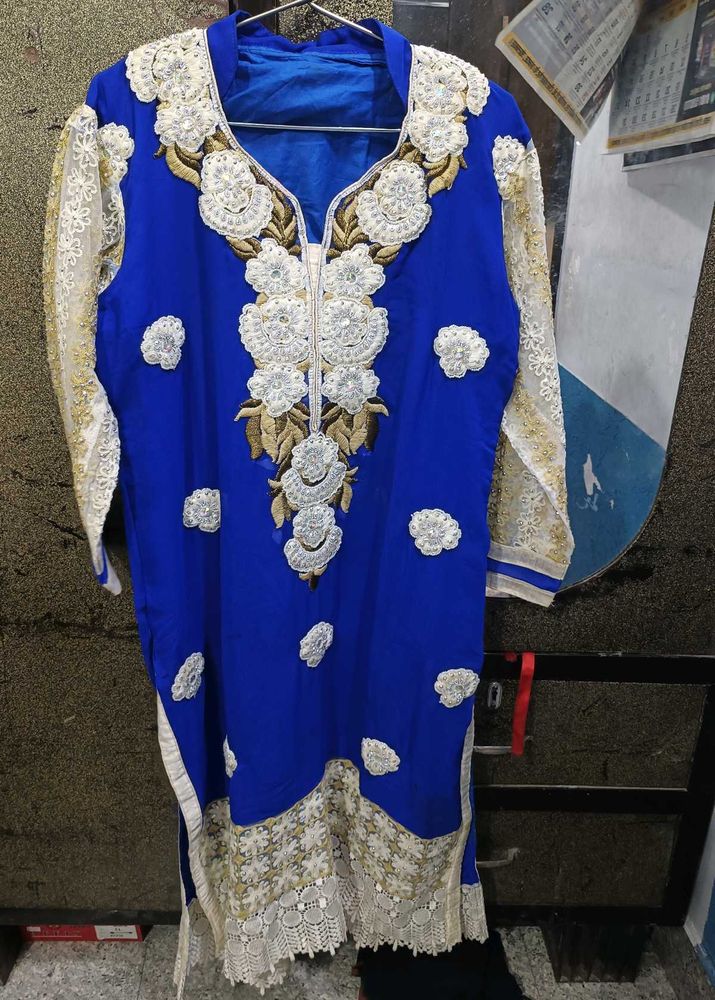 Blue Embroidered Kurti