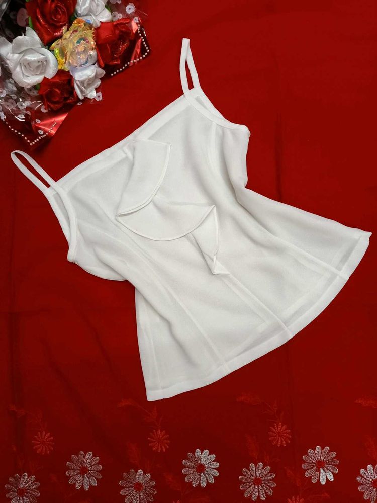 White Sleeveless Formal Top🤍