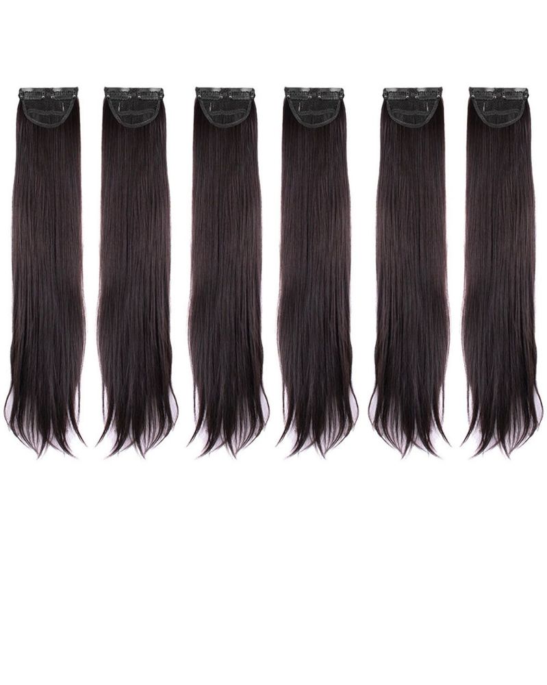 Clip-in 24 Straight Mix-brown Side Patches(6pcs)