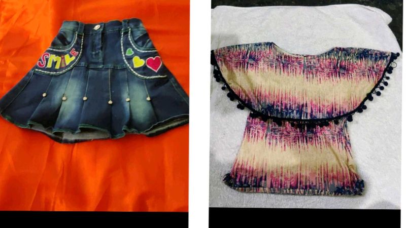 4 To 5 Year Girls top and denim jeans Combo