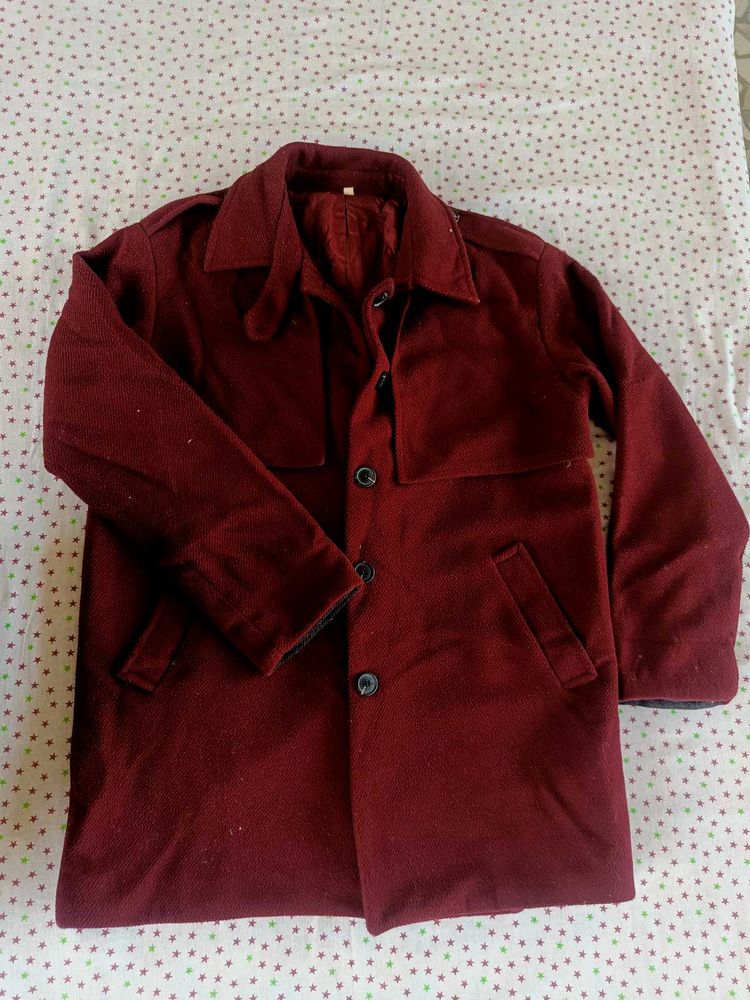 Vintage Burgundy Wool Coat